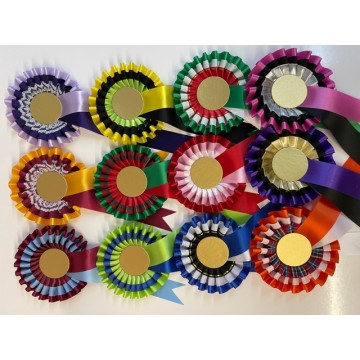Three Tier Rosettes - Assorted colours - Pack of 50