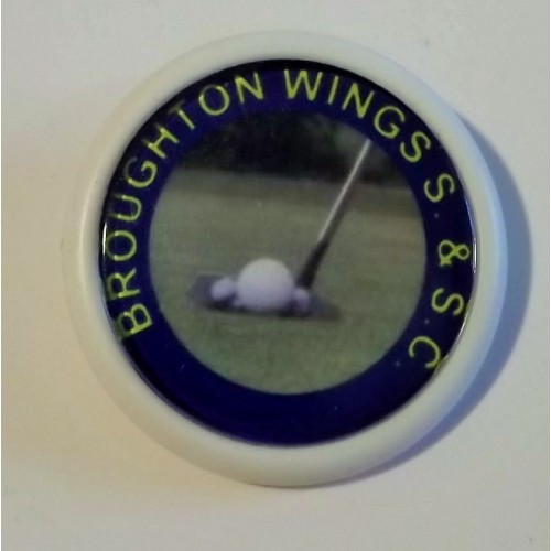 A10 White round Lapel Badge